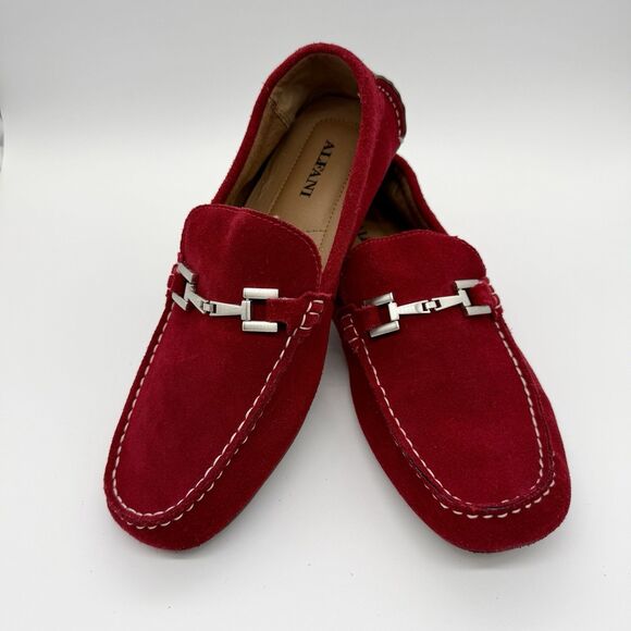 Alfani Red Suede Horsebit Loafer Driving Moccasins Shoes \